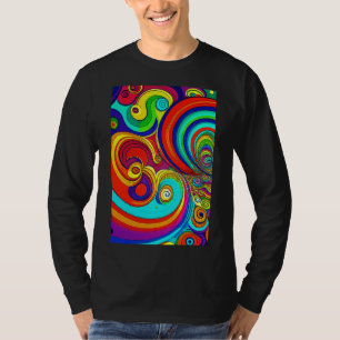 Kleurrijke Groovy Rainbow Swirls T-shirt