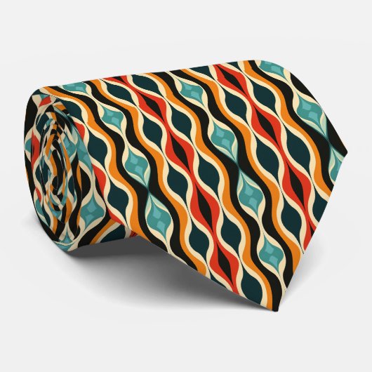 Kleurrijke Groovy Retro Stropdas (Opgerold)