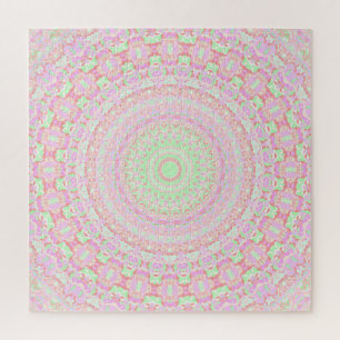 Kleurrijke Groovy Trippy Boho Hippie Pastel Mandal Legpuzzel