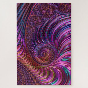 Kleurrijke Groovy Trippy Funky Spiraal Fractale Ku Legpuzzel