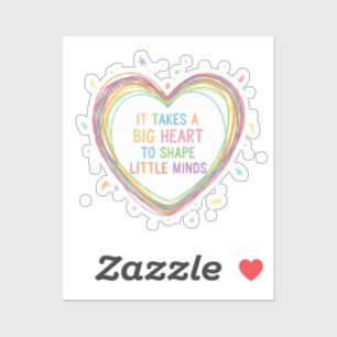 Kleurrijke 'Grote Hart Kleine Geesten' Lerarendag Sticker