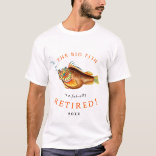 Kleurrijke Grote Vis Opa Met pensioen Humor T-shirt