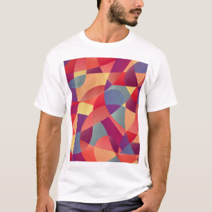 Kleurrijke Grunge: geometrische driehoeken achterg T-shirt
