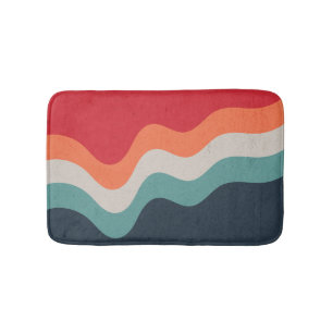 Kleurrijke grunge retro stijl golven badmat