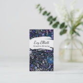 Kleurrijke, Grungy Abstracte Kunst met Cirkels Visitekaartje (Staand voorkant)