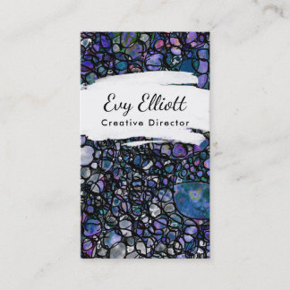 Kleurrijke, Grungy Abstracte Kunst met Cirkels Visitekaartje