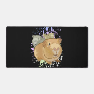 Kleurrijke Guinea Pig Trio Verfspat Huisdierliefhe Bureaumat
