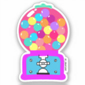 Kleurrijke Gumball Machine Sticker (Voorkant)