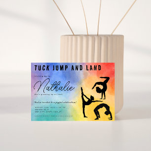 Kleurrijke Gymnastische meisje Verjaardag Party Ui Kaart