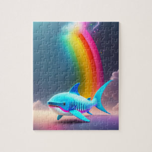 Kleurrijke haai legpuzzel