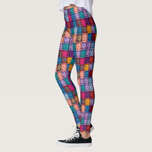 Kleurrijke haakvierkanten Leggings - (Links)