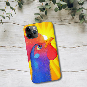 Kleurrijke Haan met Zonneuitbarsting iPhone 11 Pro Hoesje