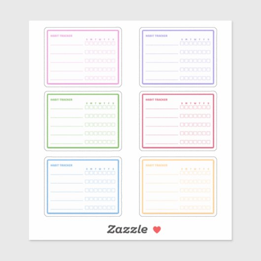 Kleurrijke Habit Tracker Planner Sticker (Vel)