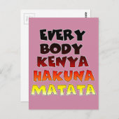 Kleurrijke Hakuna Matata: een Keniaans feest Briefkaart (Voorkant / Achterkant)