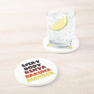 Kleurrijke Hakuna Matata: een Keniaans feest Zandsteen Onderzetter