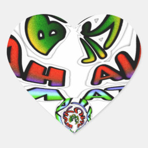 Kleurrijke Hakuna Matata Graffiti Art Print Hart Sticker