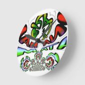 Kleurrijke Hakuna Matata Graffiti Art Print Ronde Klok (Hoek)