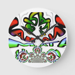 Kleurrijke Hakuna Matata Graffiti Art Print Ronde Klok