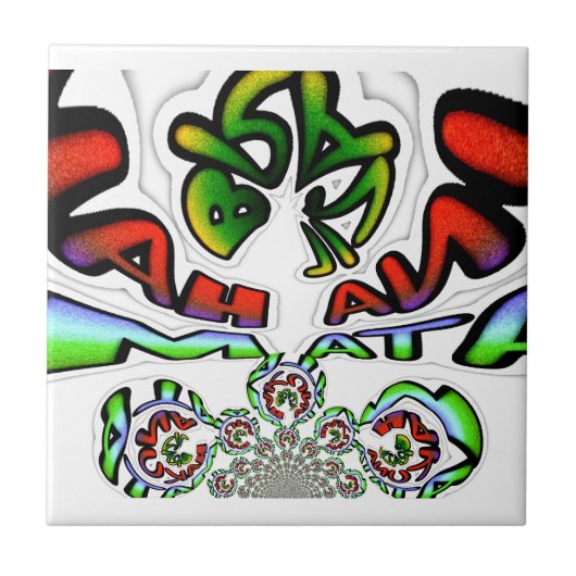 Kleurrijke Hakuna Matata Graffiti Art Print Tegeltje (Voorkant)