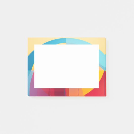 Kleurrijke halfcirkelvormen post-it® notes (Voorkant)