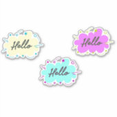 Kleurrijke Hallo Sticker (Voorkant)