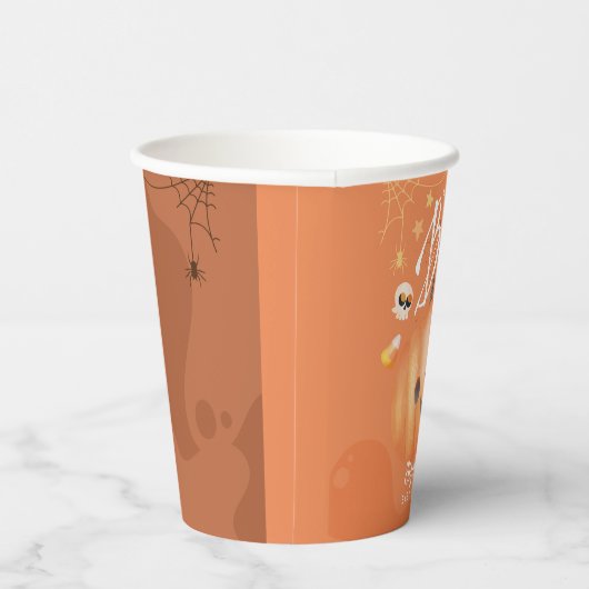 Kleurrijke Halloween Baby shower Boo thema Papieren Bekers (Rechts)