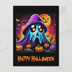 Kleurrijke Halloween Ghost Pumpkin Happy Halloween Briefkaart