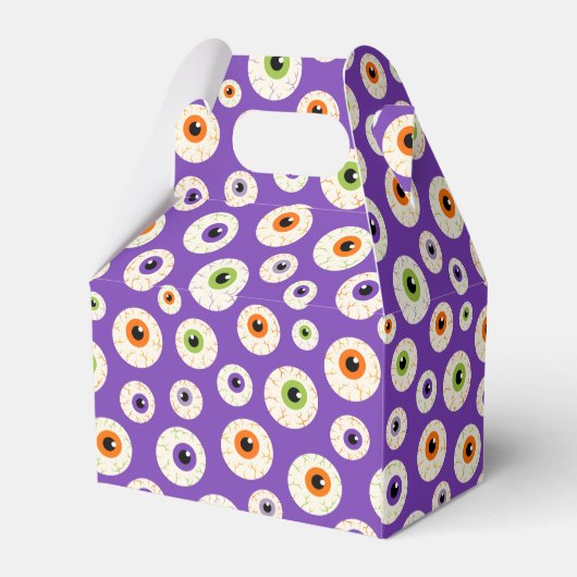 Kleurrijke Halloween oogbollen patroon Bedankdoosjes (Achterkant)