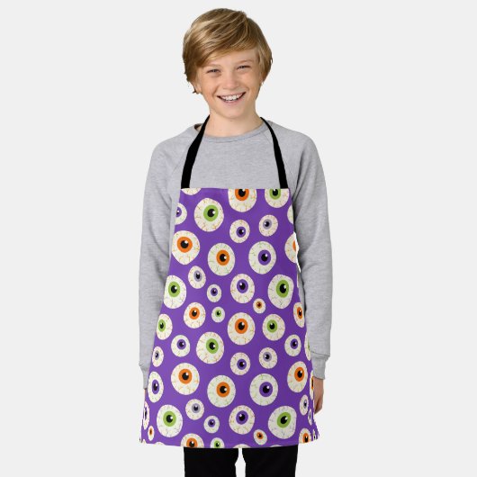 Kleurrijke Halloween oogbollen patroon Schort (Gedragen)