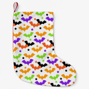 Kleurrijke Halloween vleermuizen douchegordijn Kleine Kerstsok