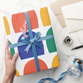 Kleurrijke halve cirkel geometrische cadeaupapier