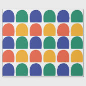 Kleurrijke halve cirkel geometrische cadeaupapier (Vlak)