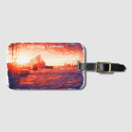 Kleurrijke Hamburg Duitsland Port City Travel Bagagelabel