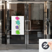 Kleurrijke hamsterpeuken raamsticker (Kantoordeur)