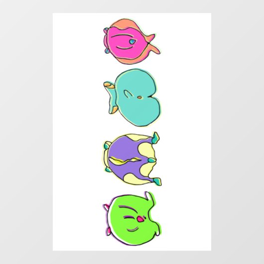 Kleurrijke hamsterpeuken raamsticker (Vel)