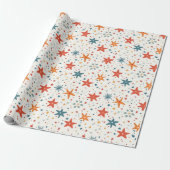 Kleurrijke Hand Draw Snowflakes Cadeaupapier (Uitgerold)