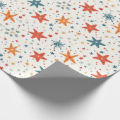 Kleurrijke Hand Draw Snowflakes Cadeaupapier (Hoek)