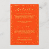 Kleurrijke hand geschreven pinstripes bruiloft det informatiekaartje (Voorkant)