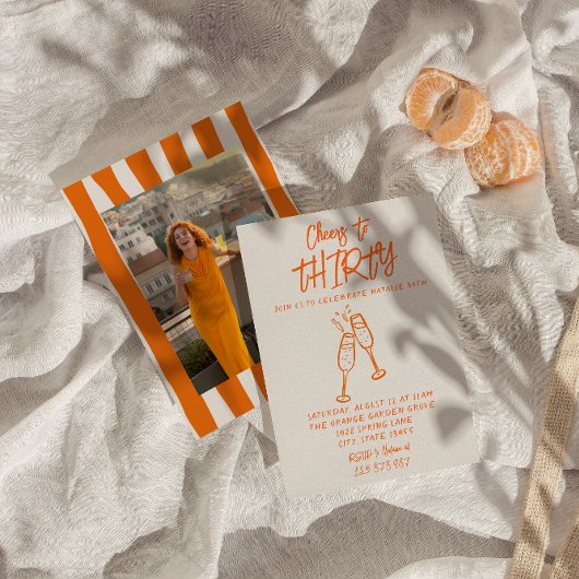 Kleurrijke Hand Getrokken 30e grillige Foto Verjaa Kaart