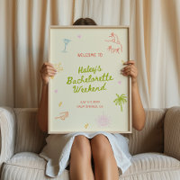 Kleurrijke Hand getrokken Bachelorette Weekend Wel