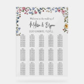 Kleurrijke hand getrokken bloemen Bruiloft zitgraf Acryl Bord (Voorkant)