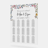 Kleurrijke hand getrokken bloemen Bruiloft zitgraf Acryl Bord (Hoek)