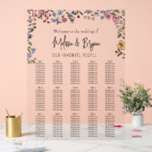 Kleurrijke hand getrokken bloemen Bruiloft zitgraf Acryl Bord (Huwelijk)