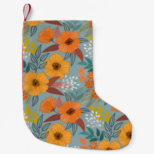Kleurrijke Hand getrokken bloemen patroon Kleine Kerstsok