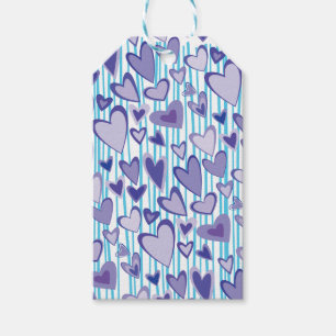 Kleurrijke Hand getrokken harten cadeau Label Cadeaulabel