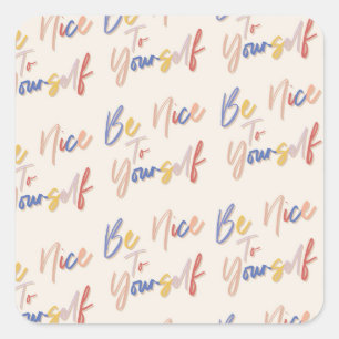Kleurrijke Hand getrokken Motivatie Patroon Vierkante Sticker