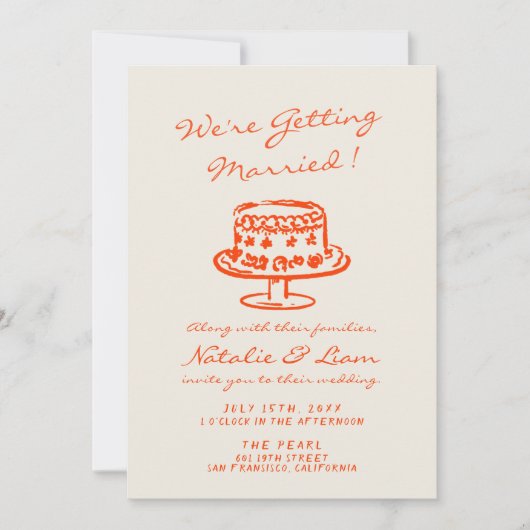 Kleurrijke Hand getrokken taart retro alles in een Kaart (Voorkant)