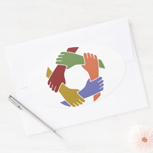 Kleurrijke Hand Sticker (Envelop)