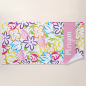 Kleurrijke handdoek met vingerafdruk op maat (Voorkant)