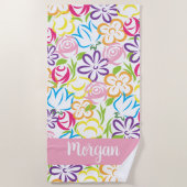 Kleurrijke handdoek met vingerafdruk op maat (Voorkant)